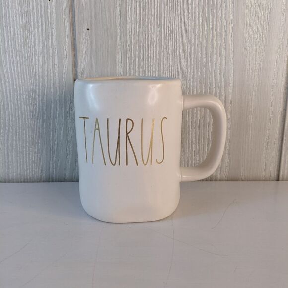 Taurus White Gold Ceramic Coffee Mug Zodiac Astrology  EUC - Picture 1 of 6